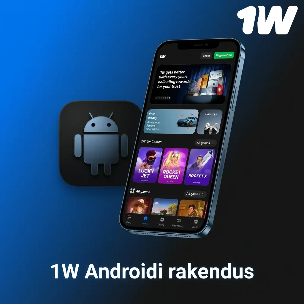 1W Androidi rakendus – tasuta mobiilne spordiennustus ja kasiinomängud igal pool
