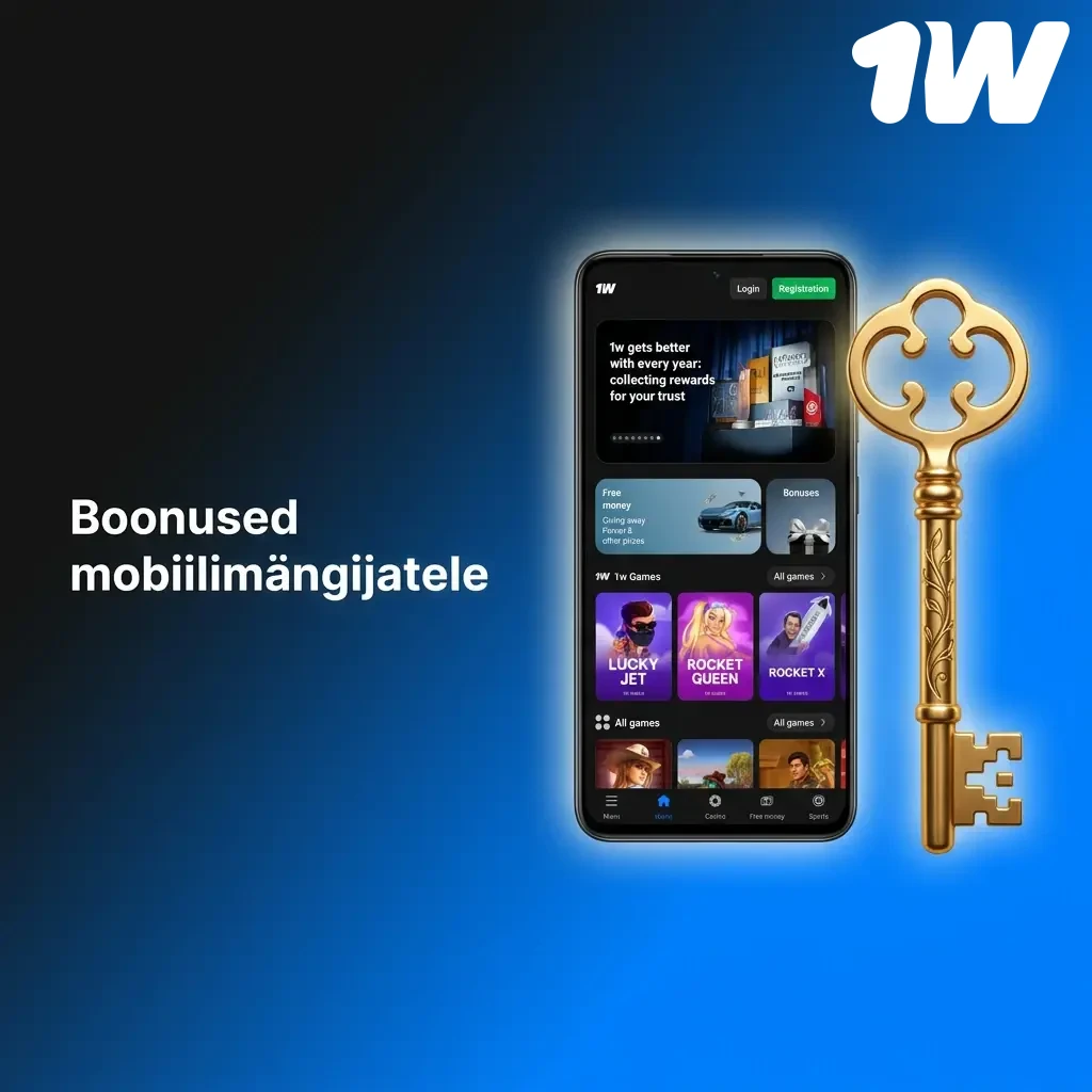 1W mobiilimängijate boonused: kuni 600% tervitusboonus ja 500 tasuta keerutust nelja deposiidi peale