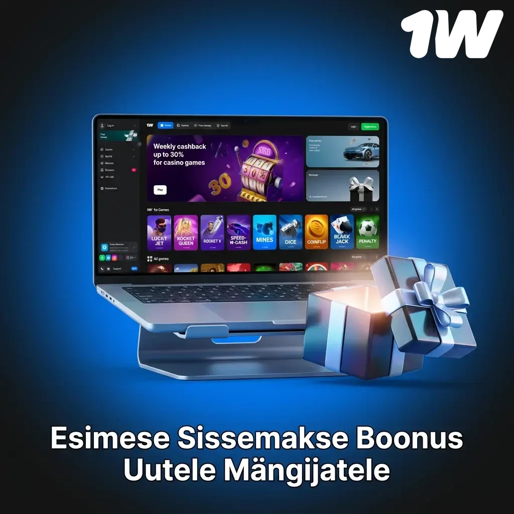 1W tervitusboonus uutele mängijatele – kuni 600% neljalt sissemakselt koos tasuta keerutustega
