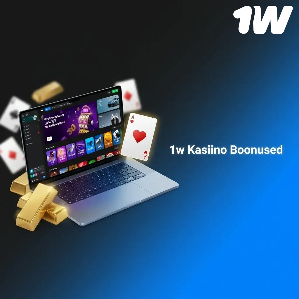 1w Kasiino boonused: tervitusboonus kuni 600%, cashback 10% ja tasuta keerutused slotimängudes