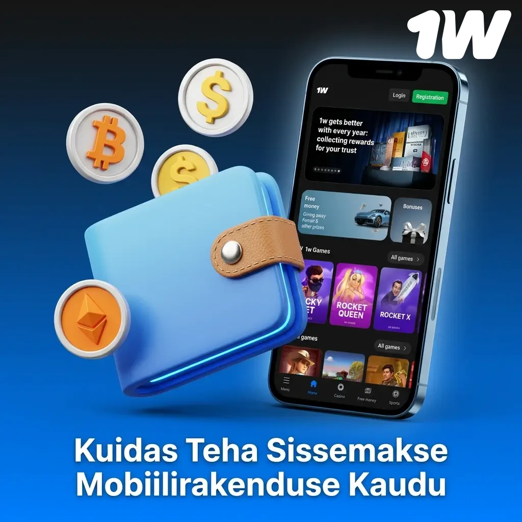 Mobiilirakenduse kaudu sissemakse tegemine 1W platvormil – sammud Bitcoin ja USDT makseviisidega