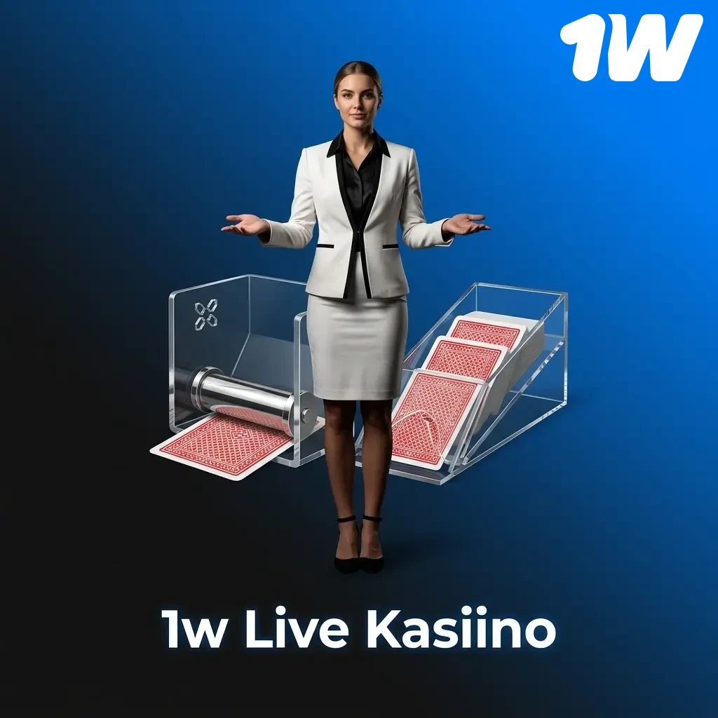 1w Live Kasiino – päris diileriga reaalajas mängud: rulett, blackjack, baccarat, pokker ja mängusaated