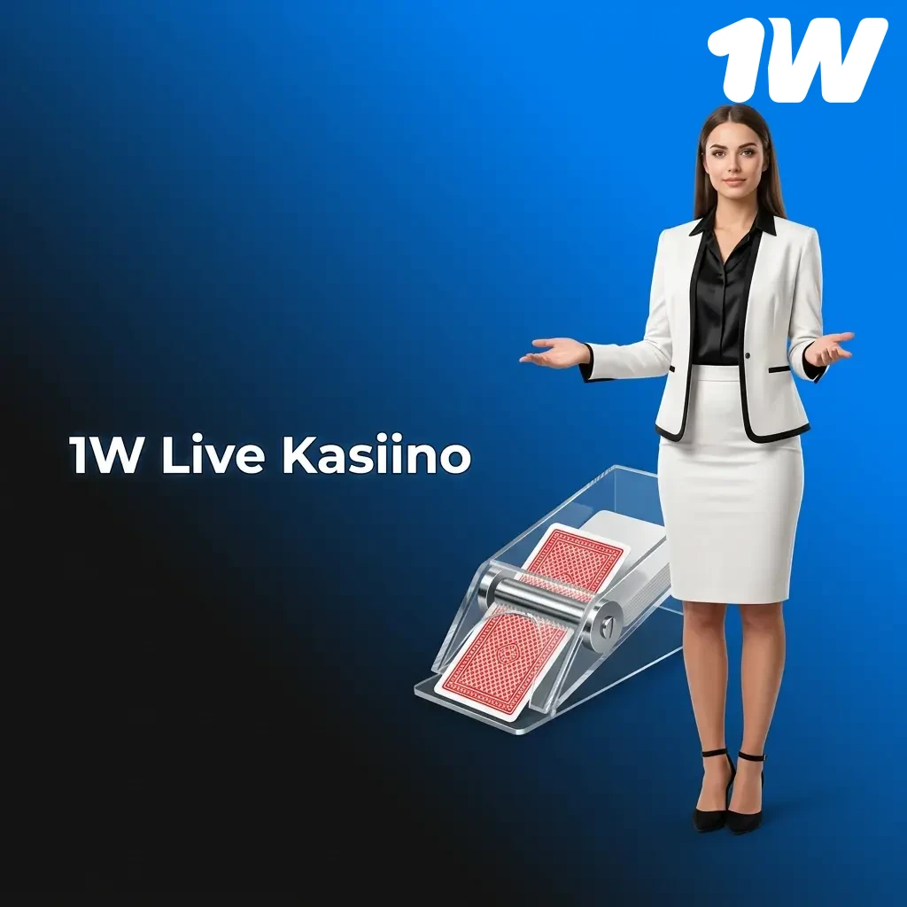 1W live kasiino päris diileritega: blackjack, rulett, baccarat ja mängusaated reaalajas videoülekandega