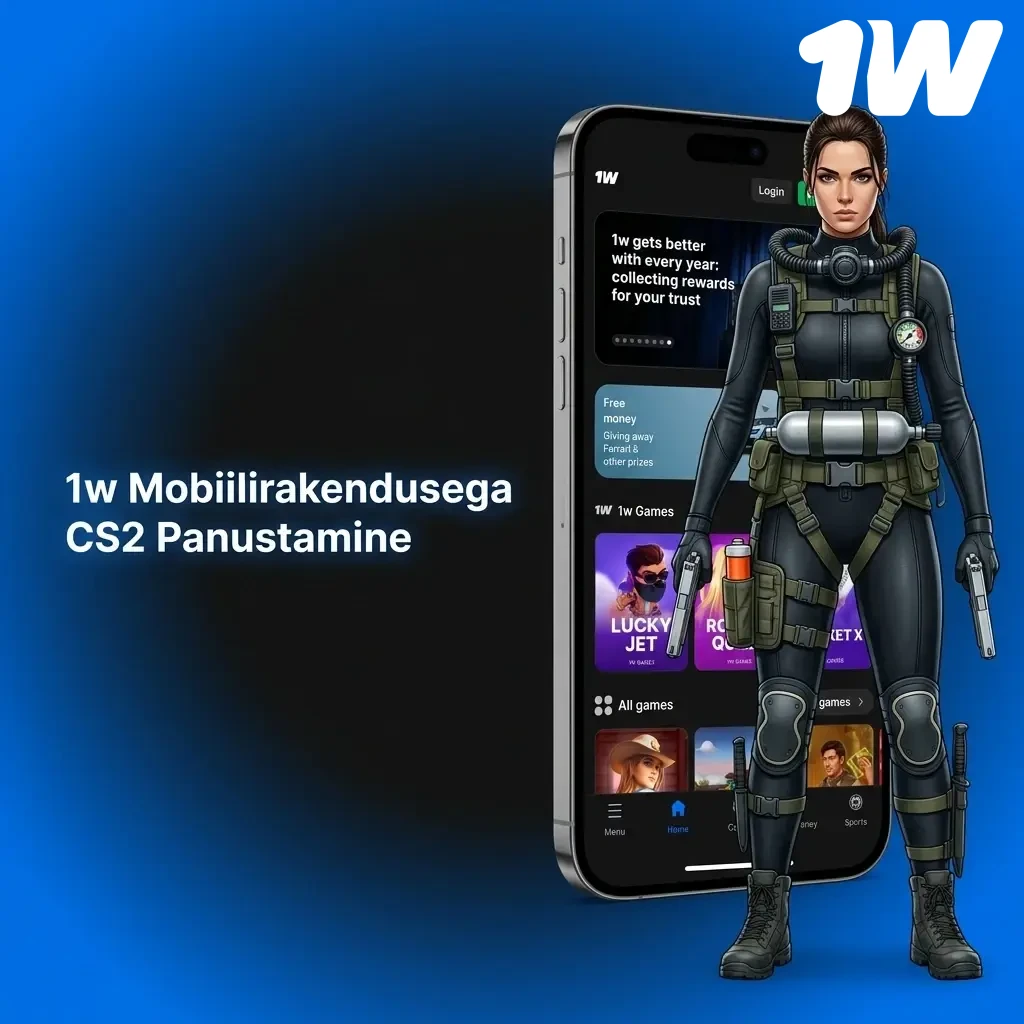 1w mobiilirakendus CS2 panustamiseks – laadi alla, logi sisse ja panusta e-spordile igal ajal