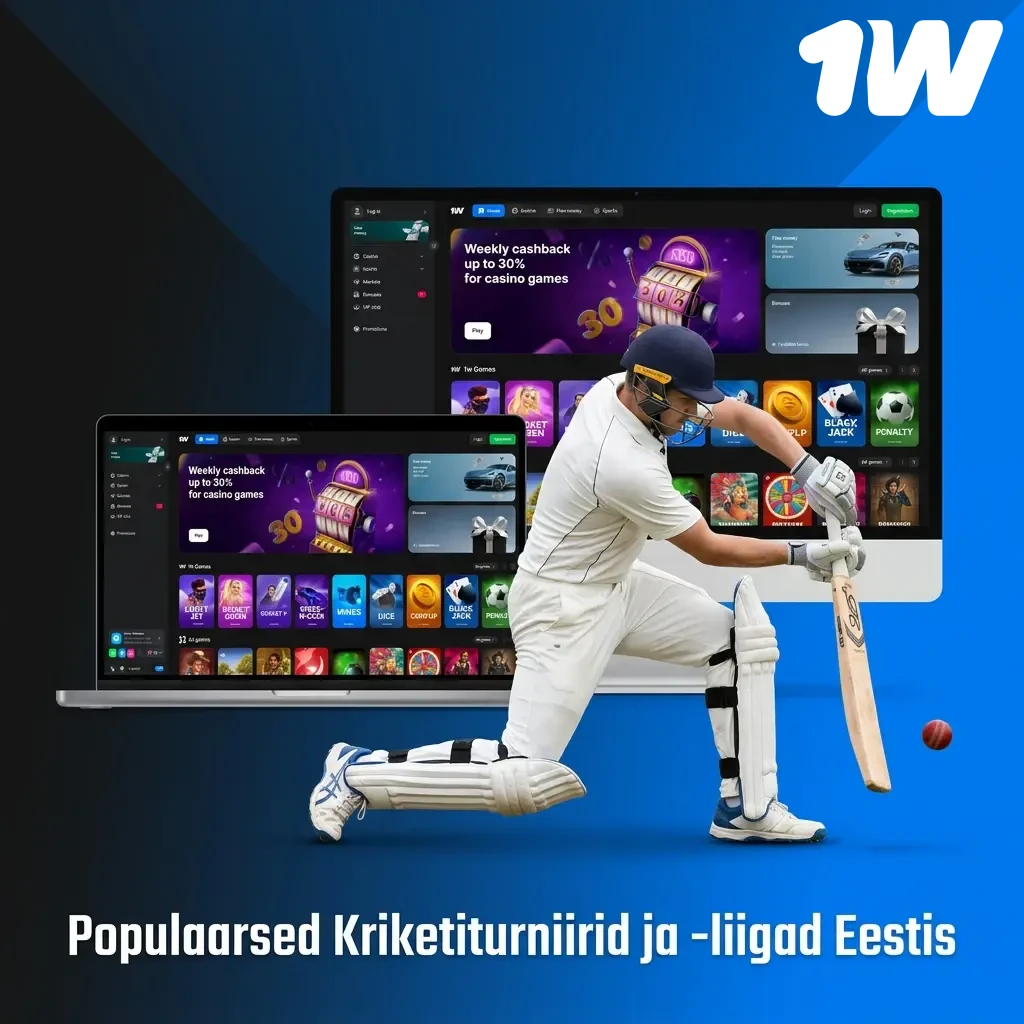 Populaarsed kriketiturniirid Eestis: ICC, T20, The Ashes, IPL ja rahvusvahelised seeriad 1W platvormil