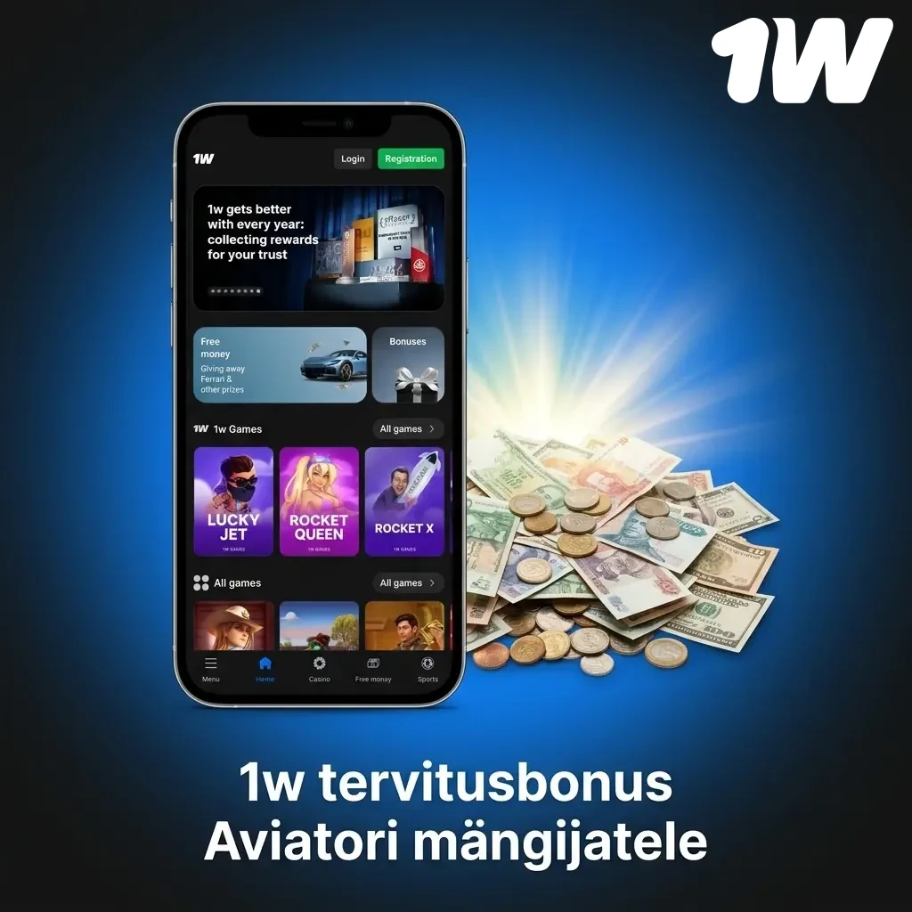 1win tervitusbonus Aviatori mängijatele – kuni 600% lisaraha ja 500 tasuta keerutust uutele mängijatele