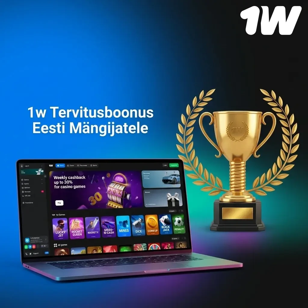 1w tervitusboonus kuni 600% – 4 deposiiti, boonusraha ja tasuta keerutused Eesti mängijatele