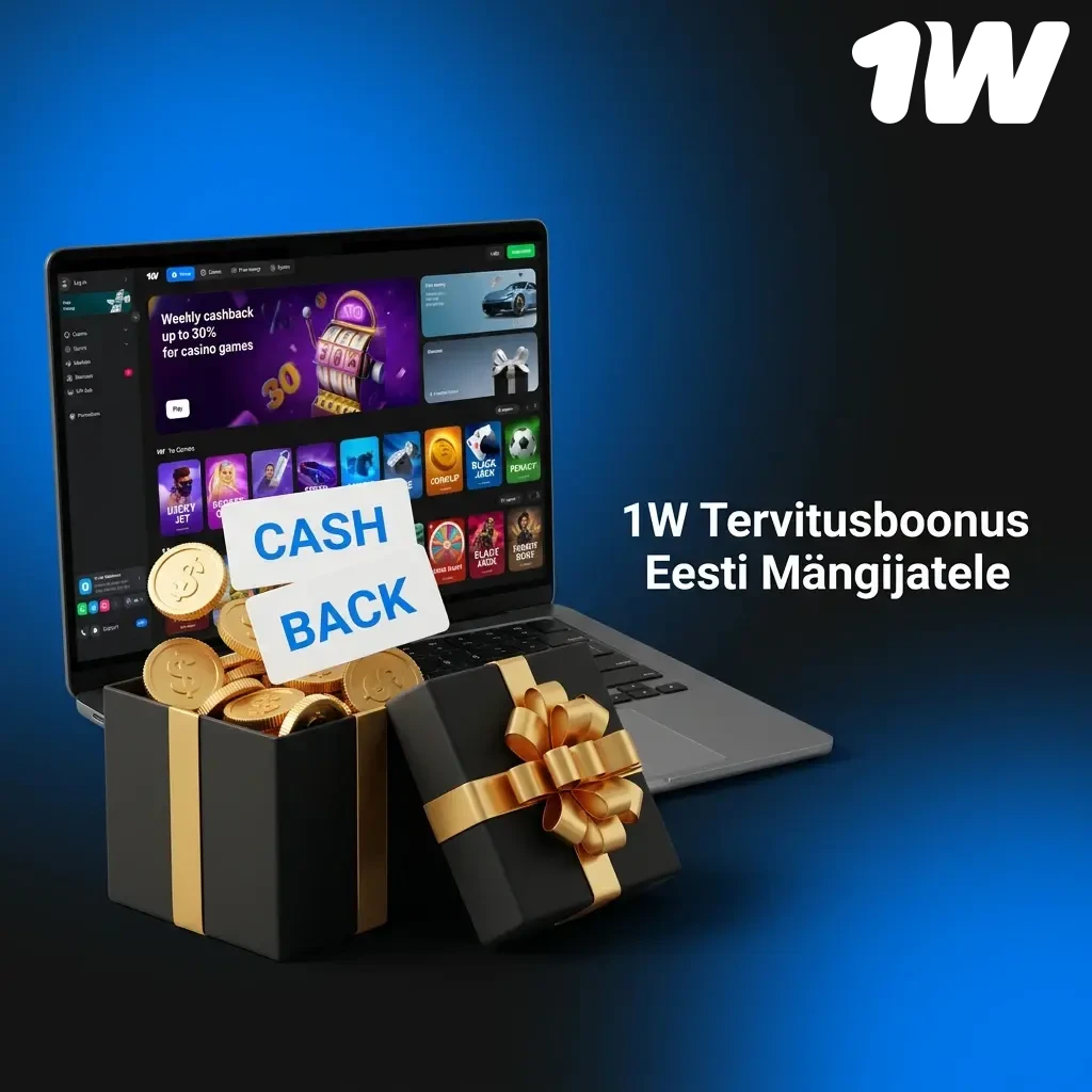 1W tervitusboonus kuni 600% – 4 esimest deposiiti, boonusraha ja tasuta keerutused Eesti mängijatele
