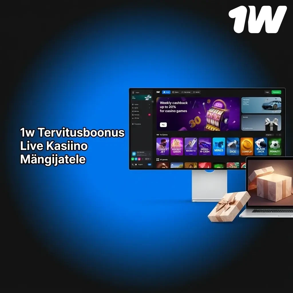 1w tervitusboonus kuni 600% neljale esimesele deposiidile Eesti live kasiino mängijatele