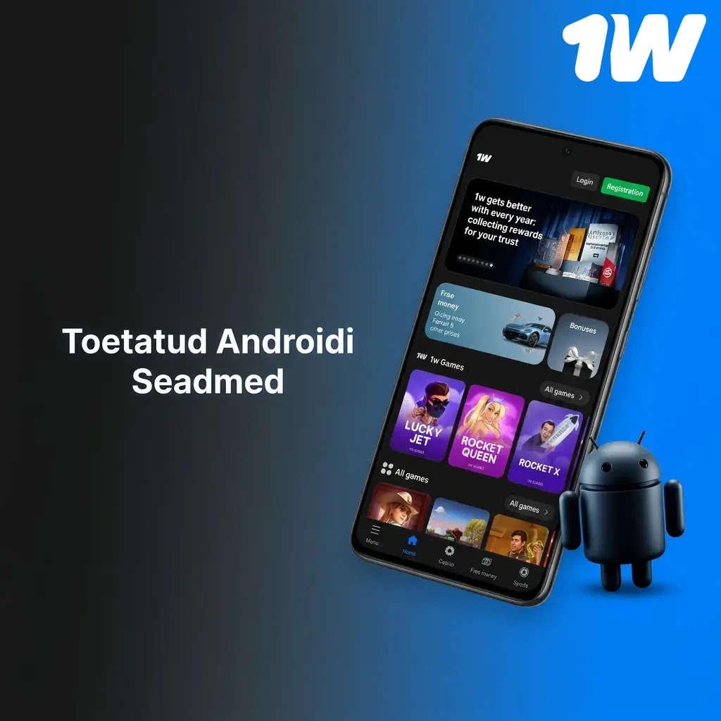 Toetatud Androidi seadmed: Samsung, Google Pixel, OnePlus, Xiaomi, Huawei, Motorola ja Sony mudelid