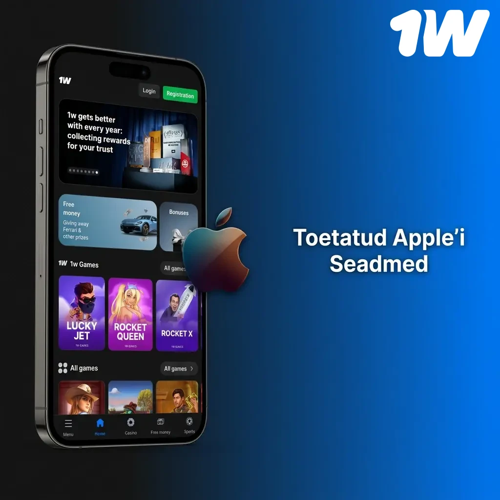 Toetatud Apple'i seadmed: iPhone, iPad ja iPod Touch mudelid, mis ühilduvad 1W iOS rakendusega