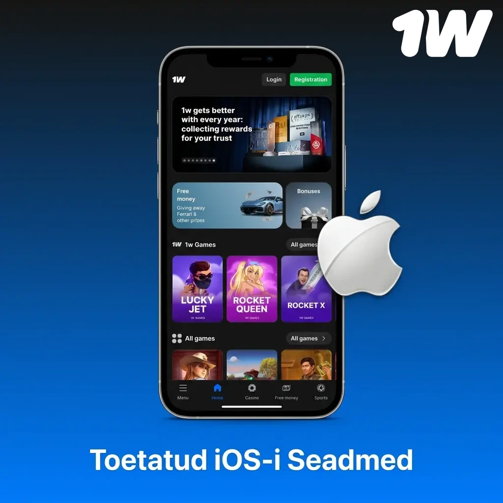 Toetatud iOS-i seadmete loend: iPhone 12–16, iPad Pro, iPad Air ja iPod Touch mudelid 1W PWA jaoks
