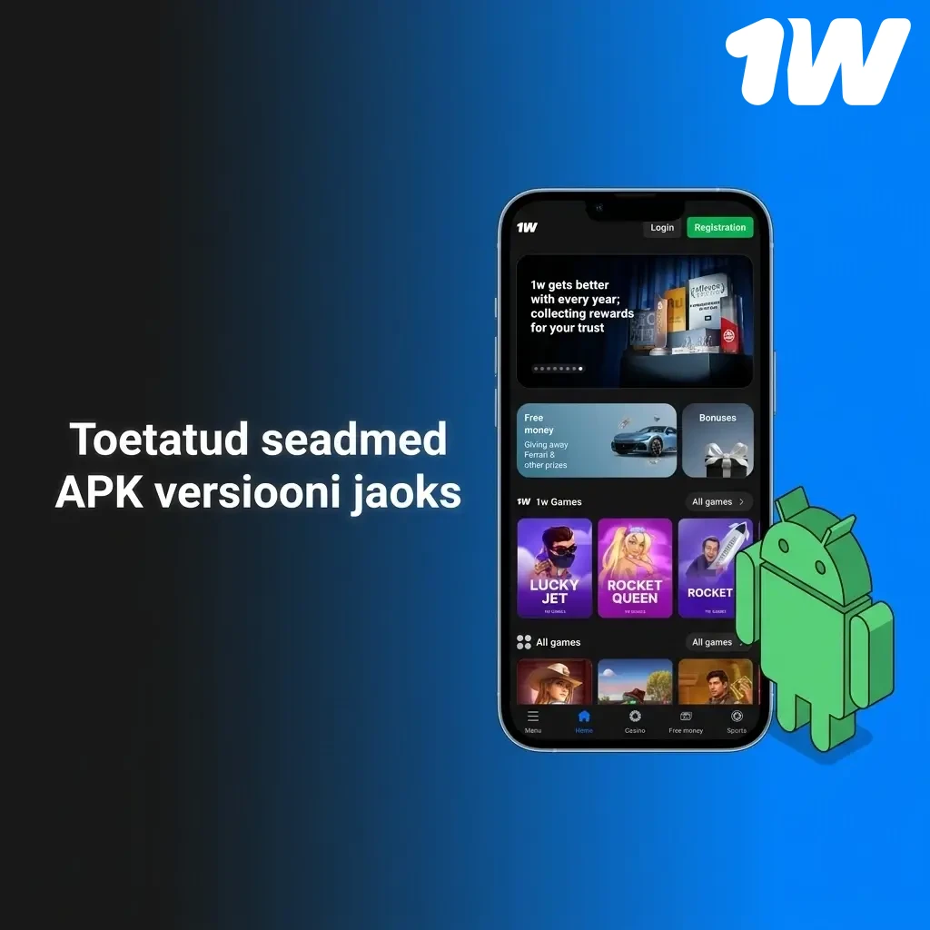 1w APK toetatud Android-seadmed: Samsung, Sony, Huawei, OnePlus, Google Pixel, Xiaomi ja teised mudelid