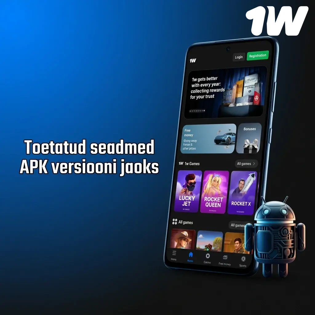 1W APK toetatud Android-seadmed: Samsung, Sony, Huawei, OnePlus, Google Pixel, Xiaomi ja teised mudelid