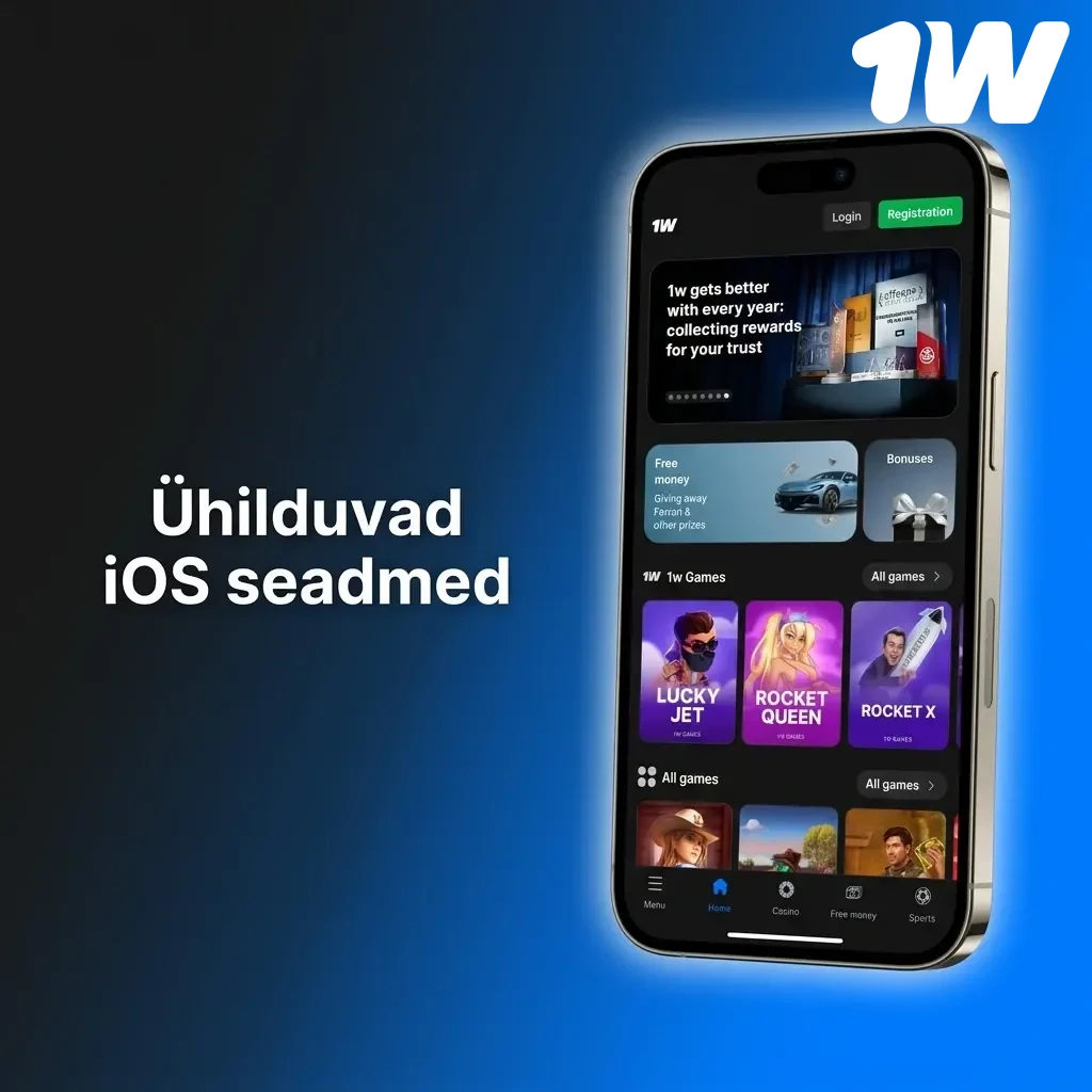 1w rakendusega ühilduvad iOS-seadmed: iPhone X kuni 15 seeria ning iPad Air ja iPad Pro mudelid
