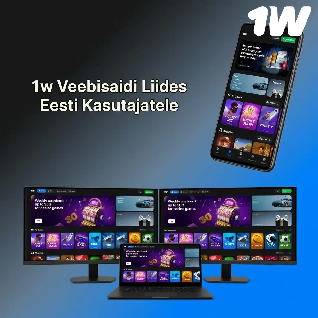 1w veebisaidi liides eesti kasutajatele – selge navigeerimine spordiennustuse, kasiino ja live kasiino jaoks
