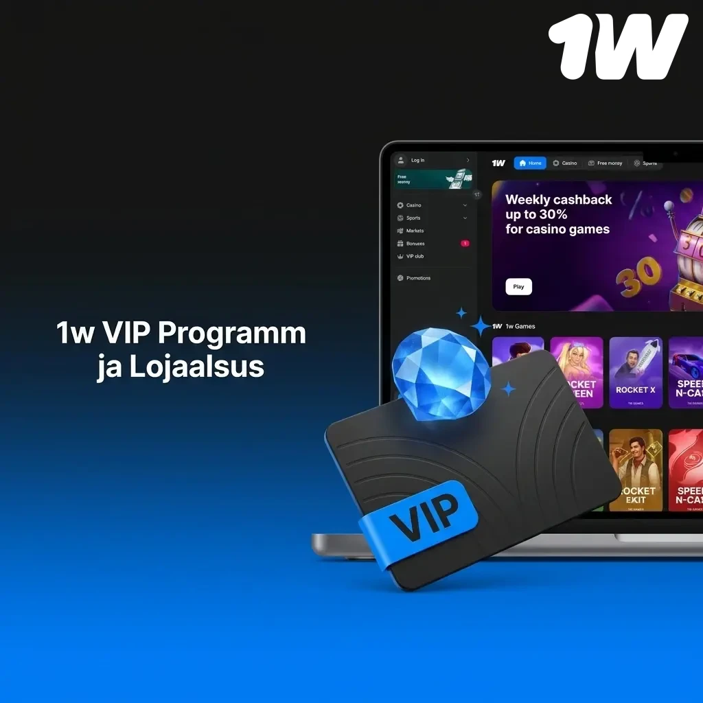1w VIP lojaalsusprogramm Eestis – tasemepõhised eelised, kiiremad väljamaksed ja eksklusiivsed hüved