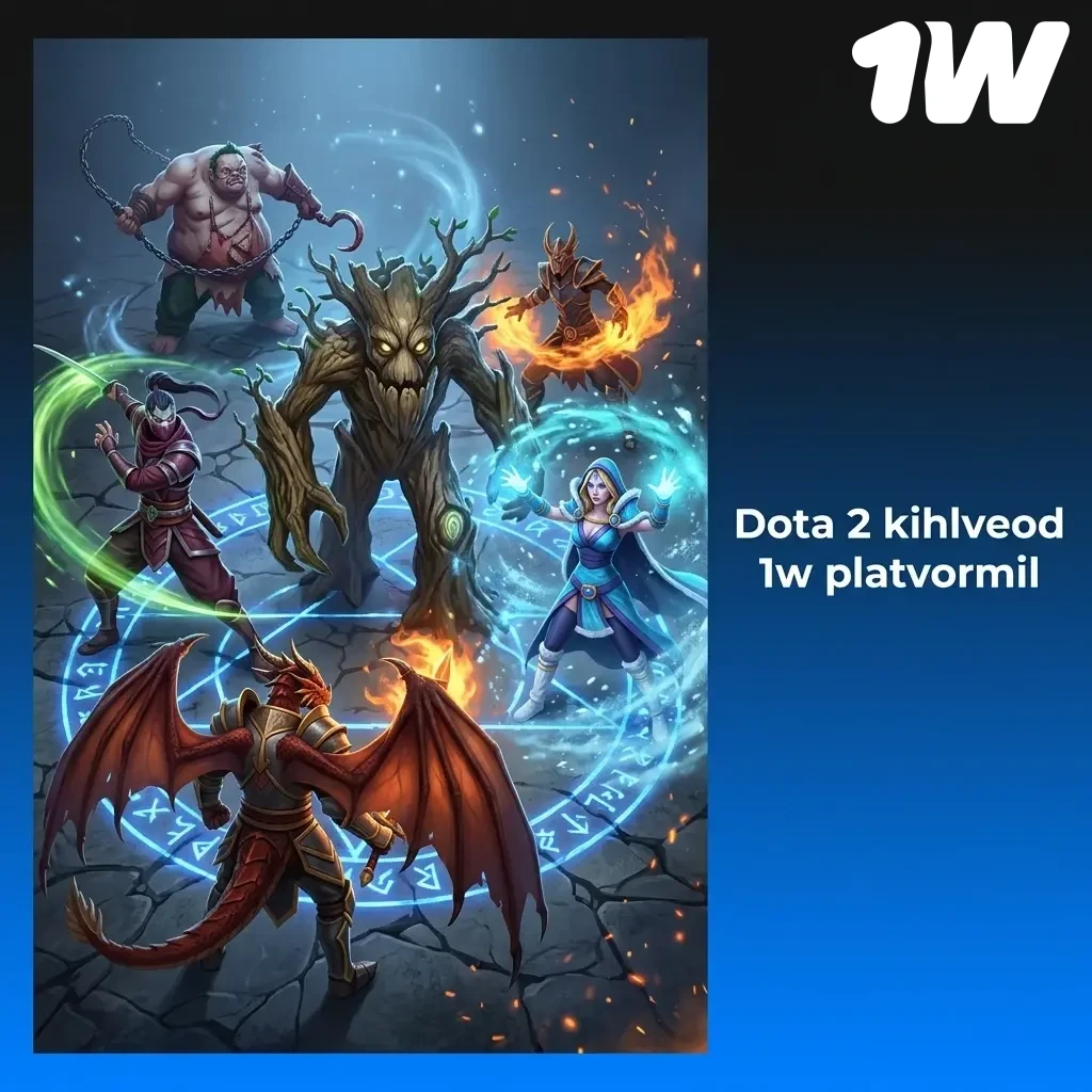 Dota 2 kihlveod 1w platvormil – panusta matšidele, turniividele ja live-mängudele