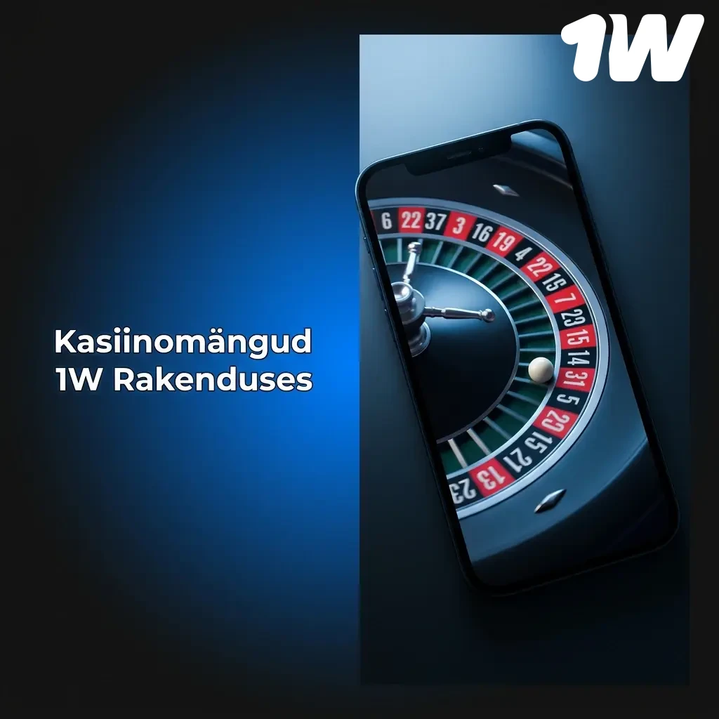 1W rakenduse kasiinomängud: Gates of Olympus, Crazy Time, Lightning Roulette ja teised populaarsed mängud