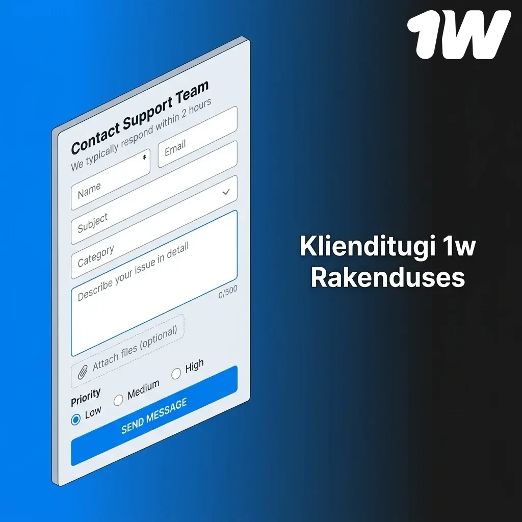 1w klienditoe kontaktikanalid: live-vestlus, e-post, Telegramm ja sotsiaalmeedia – abi saadaval ööpäevaringselt