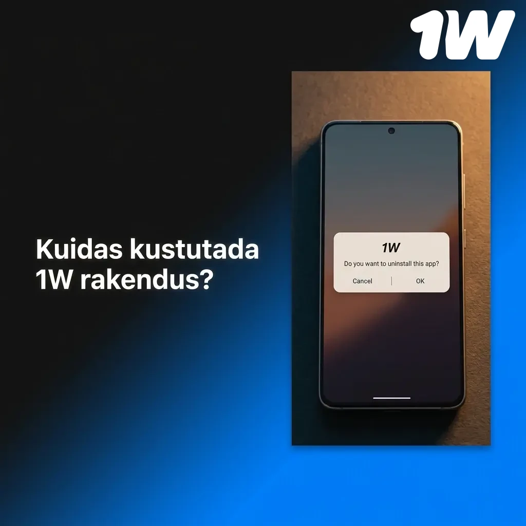 1W rakenduse kustutamine Androidi ja iOS seadmes, rakenduse ikooni hoidmine ja menüü valikud