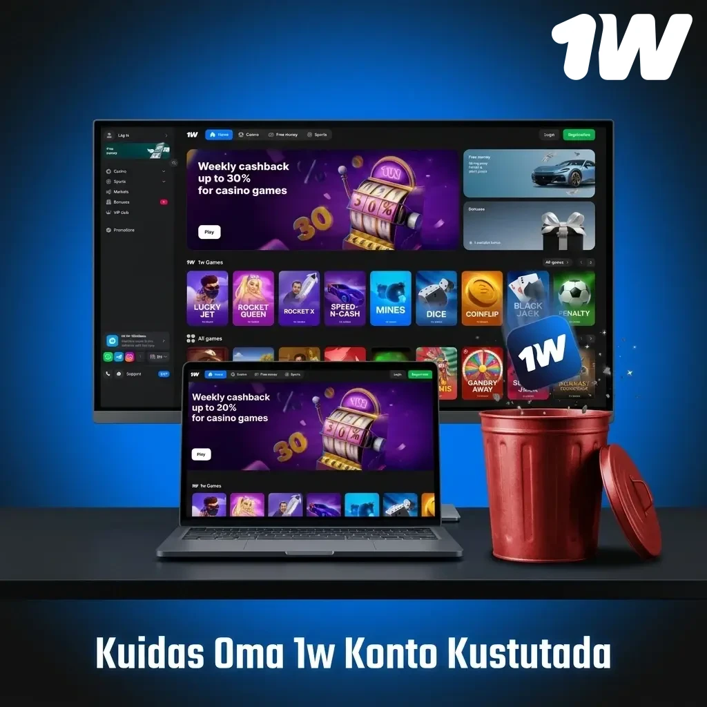 1w konto kustutamine klienditoe kaudu – juhised vastutustundlikuks mängimiseks ja konto sulgemiseks