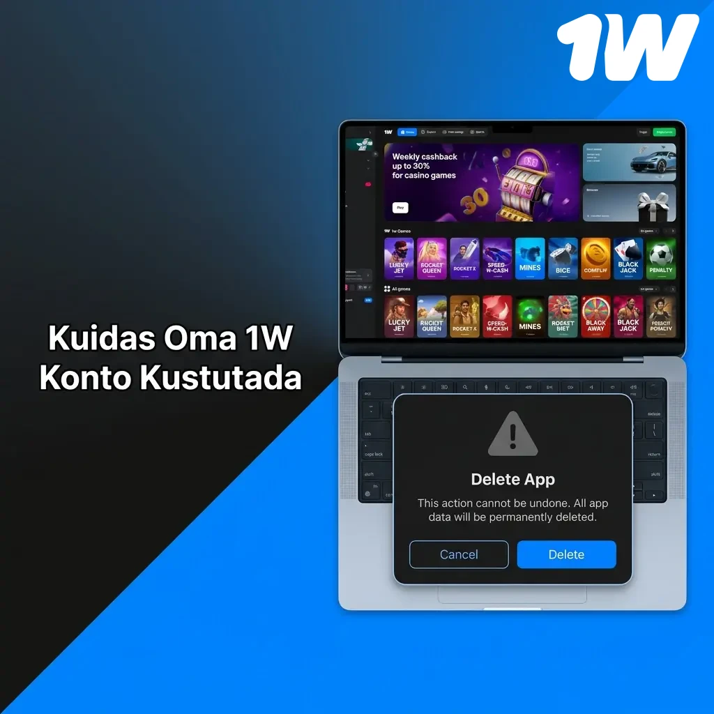 1W konto kustutamine klienditoe kaudu – juhised konto sulgemiseks vastutustundliku mängimise eesmärgil