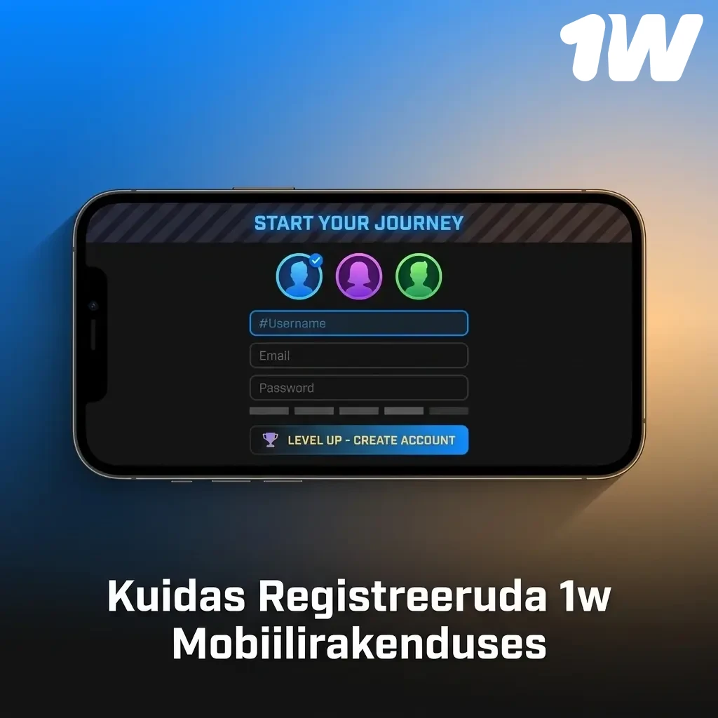 1w mobiilirakenduses registreerumine iPhone'is – lihtsad sammud konto loomiseks alla 2 minutiga