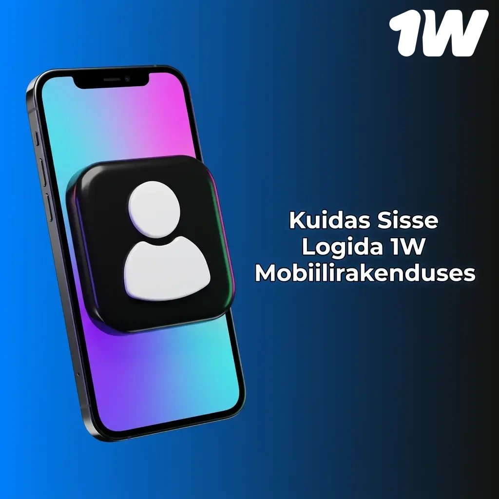 1W mobiilirakenduse sisselogimise sammud: ava rakendus, vajuta "Logi sisse" ja sisesta e-post ning parool