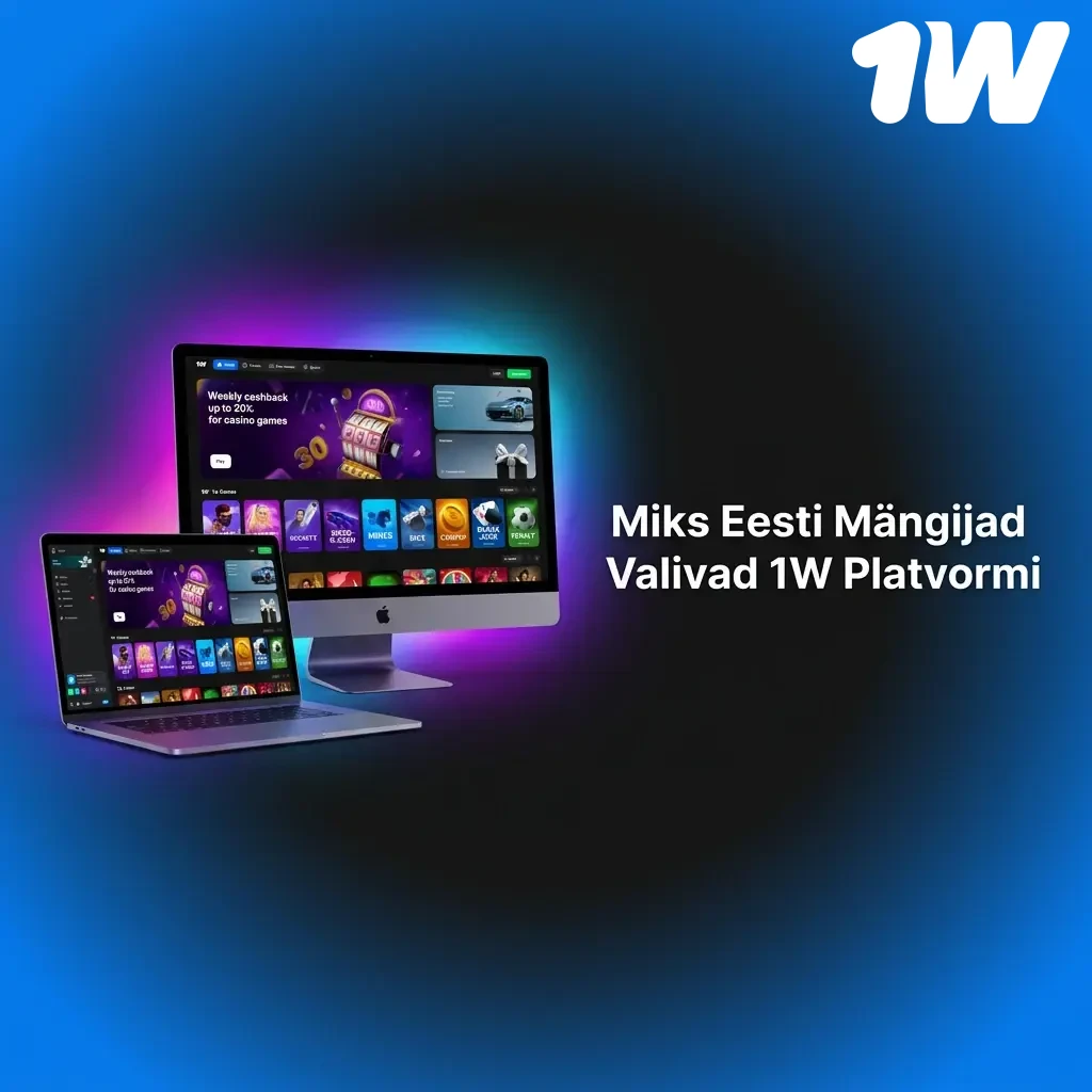 1W platvorm Eesti mängijatele – spordikihlveod, kasiinomängud, turvaline konto ja mobiilirakendus iOS ja Android