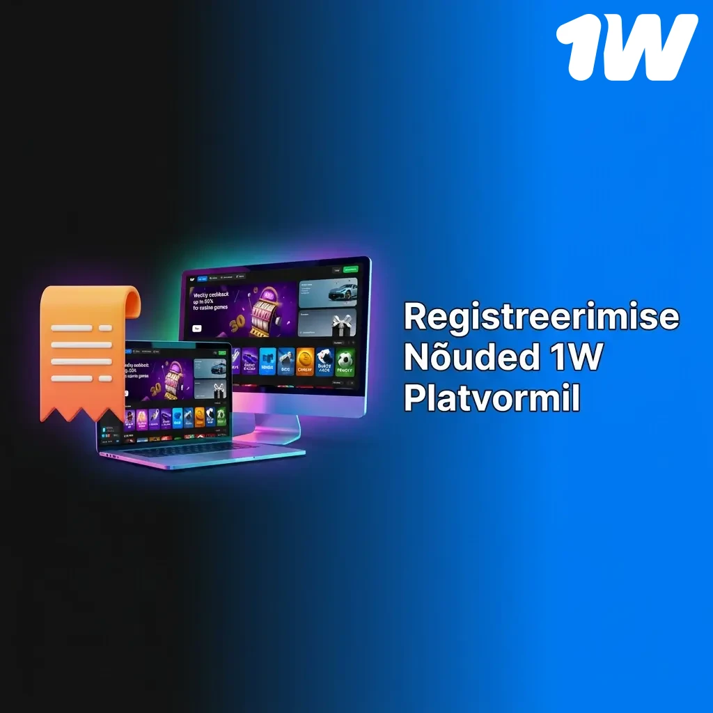 1W platvormi registreerimisnõuded: vanus 18+, üks konto, kehtivad dokumendid ja geograafilised piirangud