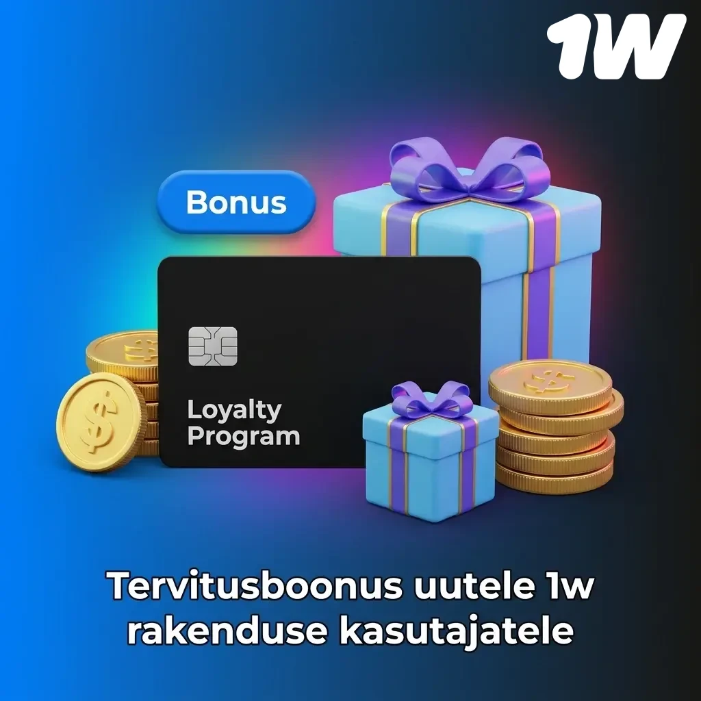 1w rakenduse uute kasutajate tervitusboonus: spordiboonus 100% või kasiino boonus kuni 600% ja tasuta keerutused